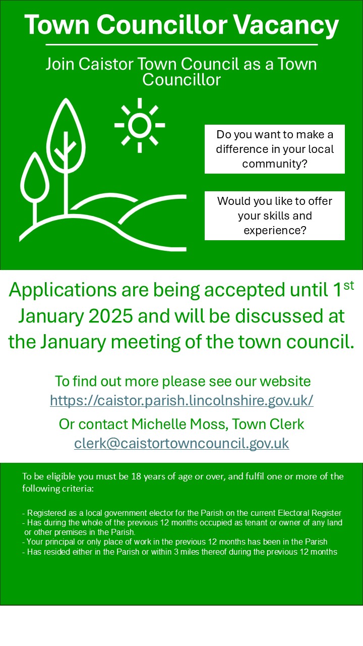 Caistor town councillor vacancy