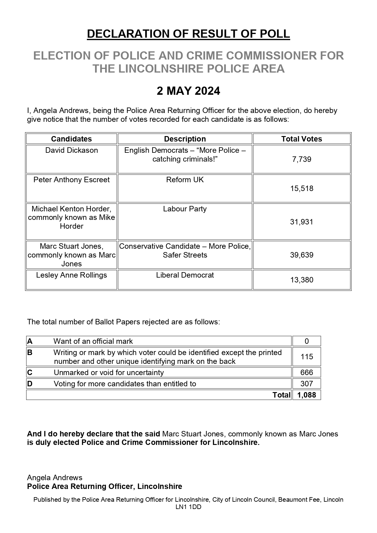 Lincolnshire pcc declaration of result 002 page 0001
